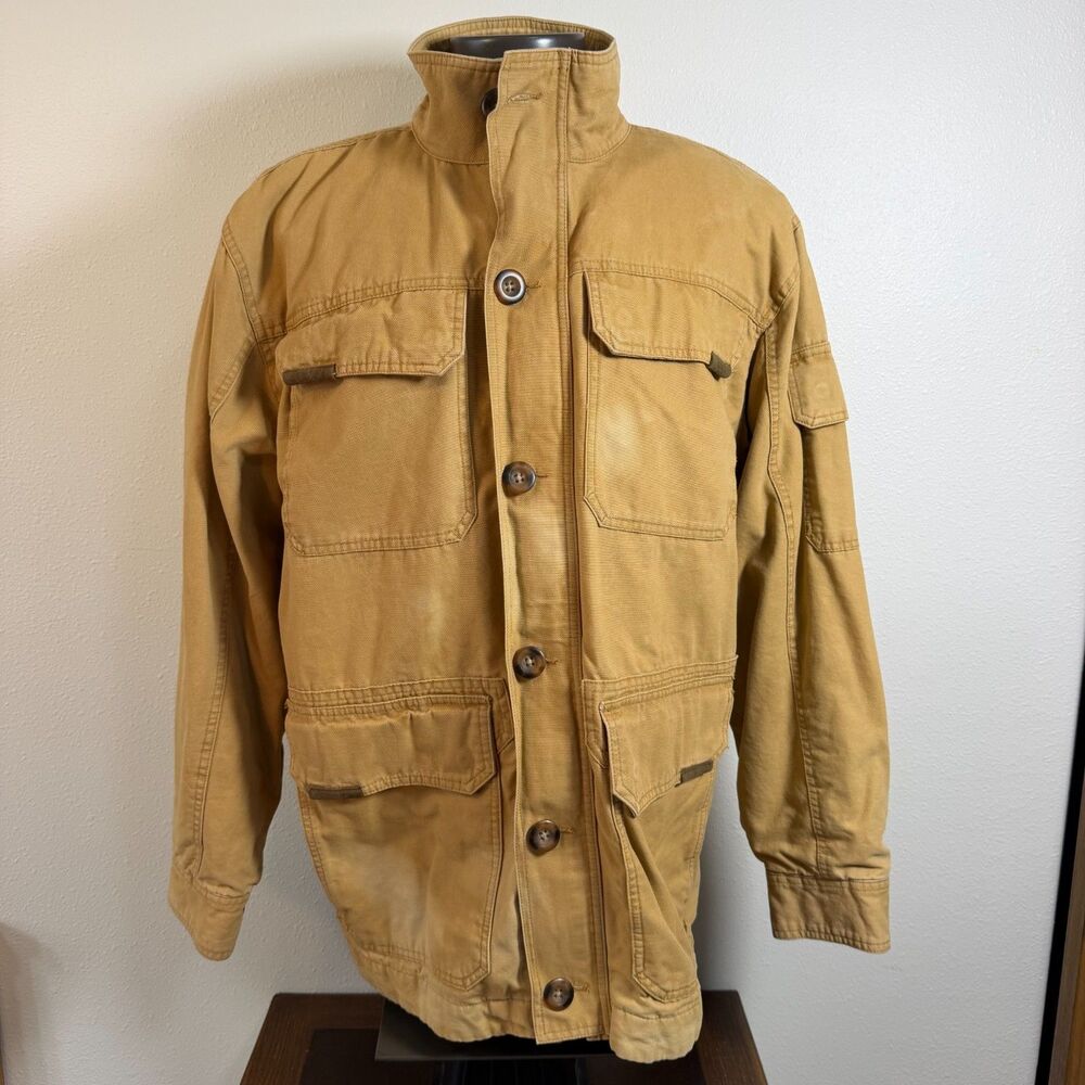 Cabela's Men's XL PrimaLoft Field Jacket Tan Insulated Hunting Safari Coat